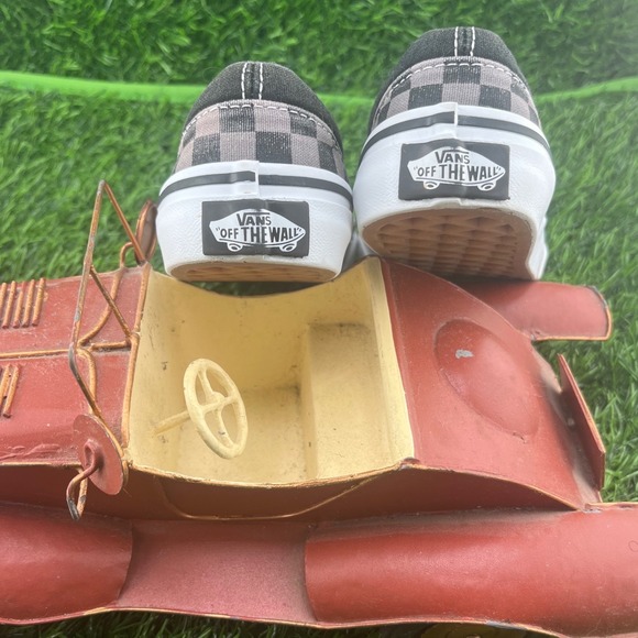 Vans Checkerboard Slip-On Kids Sneakers Black Brown Classic Cool Style 10.5 - Picture 4 of 10